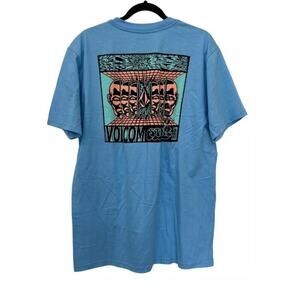 Volcom Blue Stone 1991 crew neck short sleeve Medium A106 New Excellent Cotton
